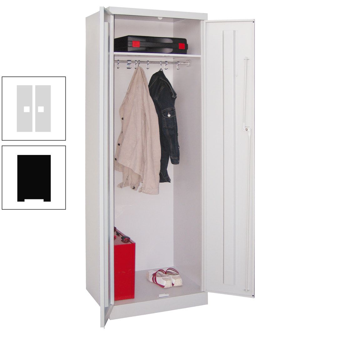 Garderobenschrank - 1 Fachboden - Kleiderstange - 1.800x600x500 mm (HxBxT) - Zylinderschloss - anthrazitgrau