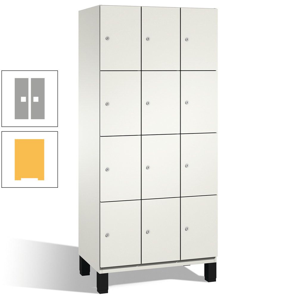 Fächerschrank, Stahlschrank, 12 Fächer, Türöffnungsbegrenzer, mit Füßen, Korpus lichtgrau, Tür anthrazitgrau, 1.980 x 900 x 525 mm (HxBxT)