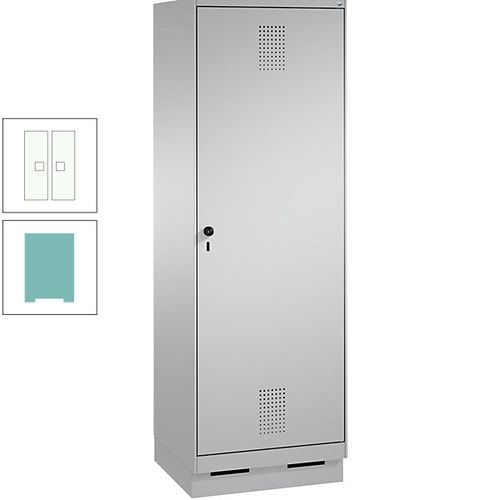 Doppel-Spind, Garderobenschrank, 1 Tür für 2 Abteile a 300 mm, Korpus anthrazitgrau, Türen anthrazitgrau, 1.800 x 600 x 500 mm (HxBxT)