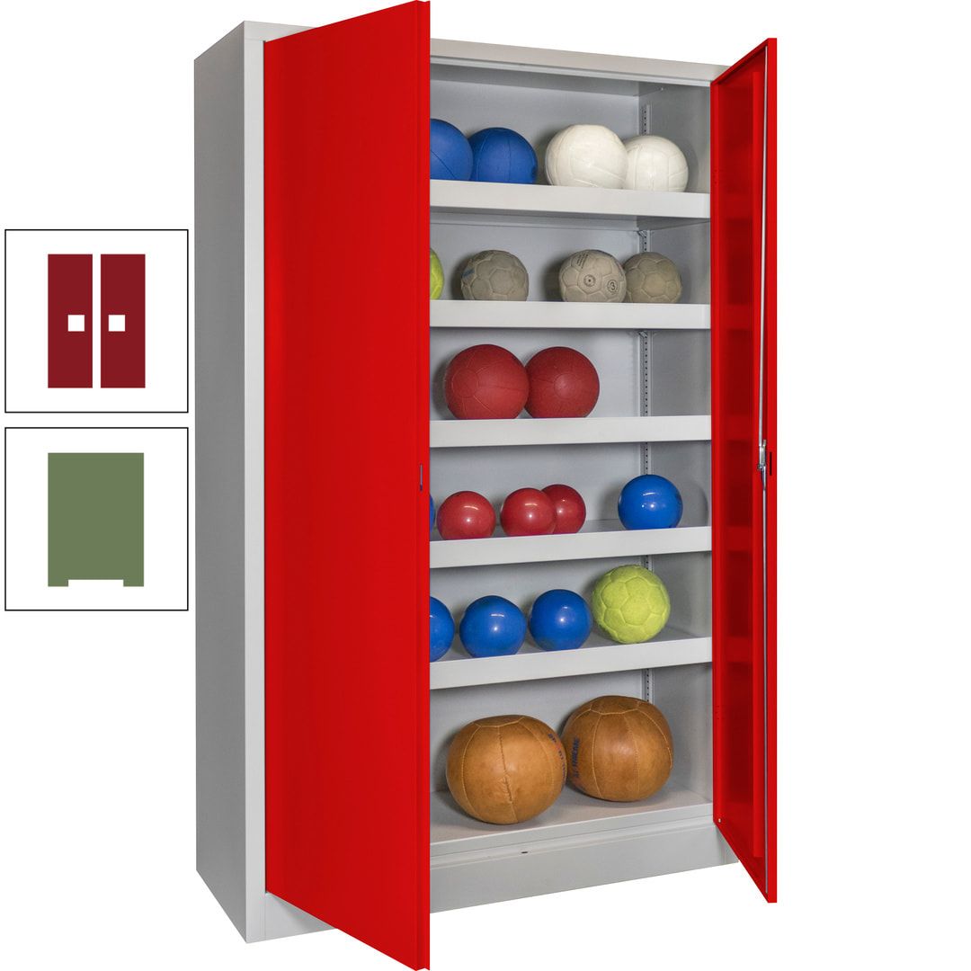 Ballschrank - Vollblechtüren - 5 Böden - 1.950x1.200x500 mm (HxBxT) - anthrazitgrau