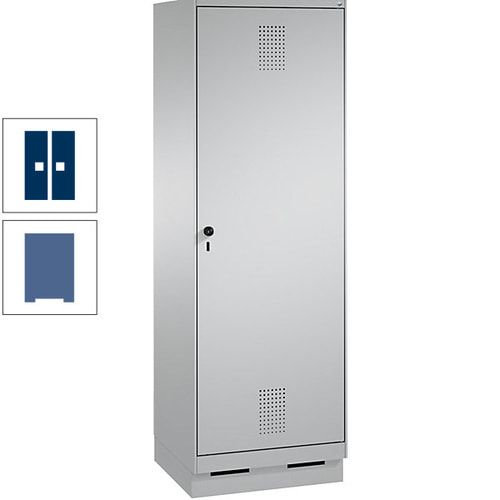 Doppel-Spind, Garderobenschrank, 1 Tür für 2 Abteile a 300 mm, Korpus anthrazitgrau, Türen anthrazitgrau, 1.800 x 600 x 500 mm (HxBxT)