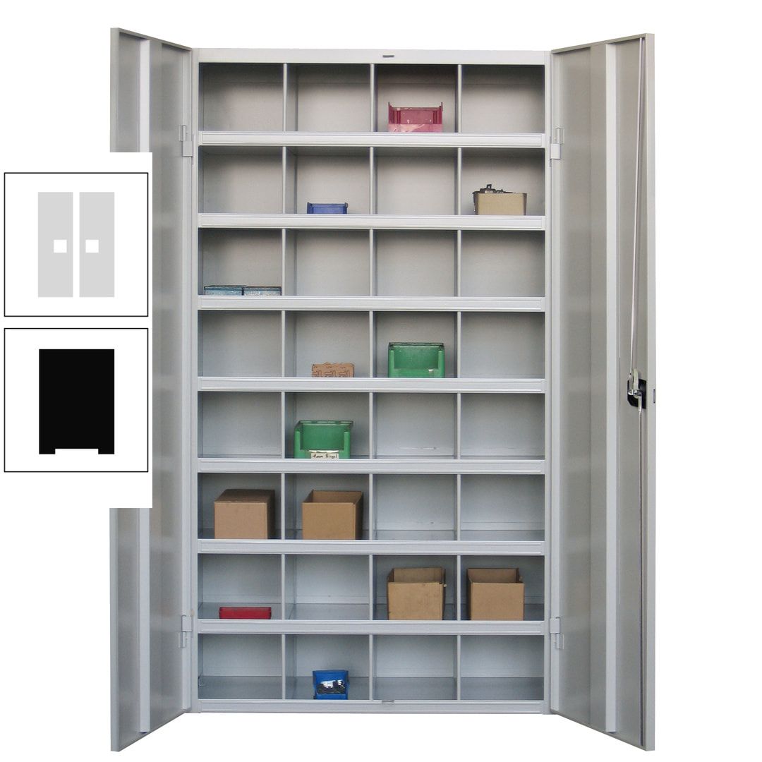 Fächerschrank - Sortierstation - Büroschrank - 32 Fächer - 1.800 x 1.000 x 530 mm (HxBxT) - Materialschrank - anthrazitgrau