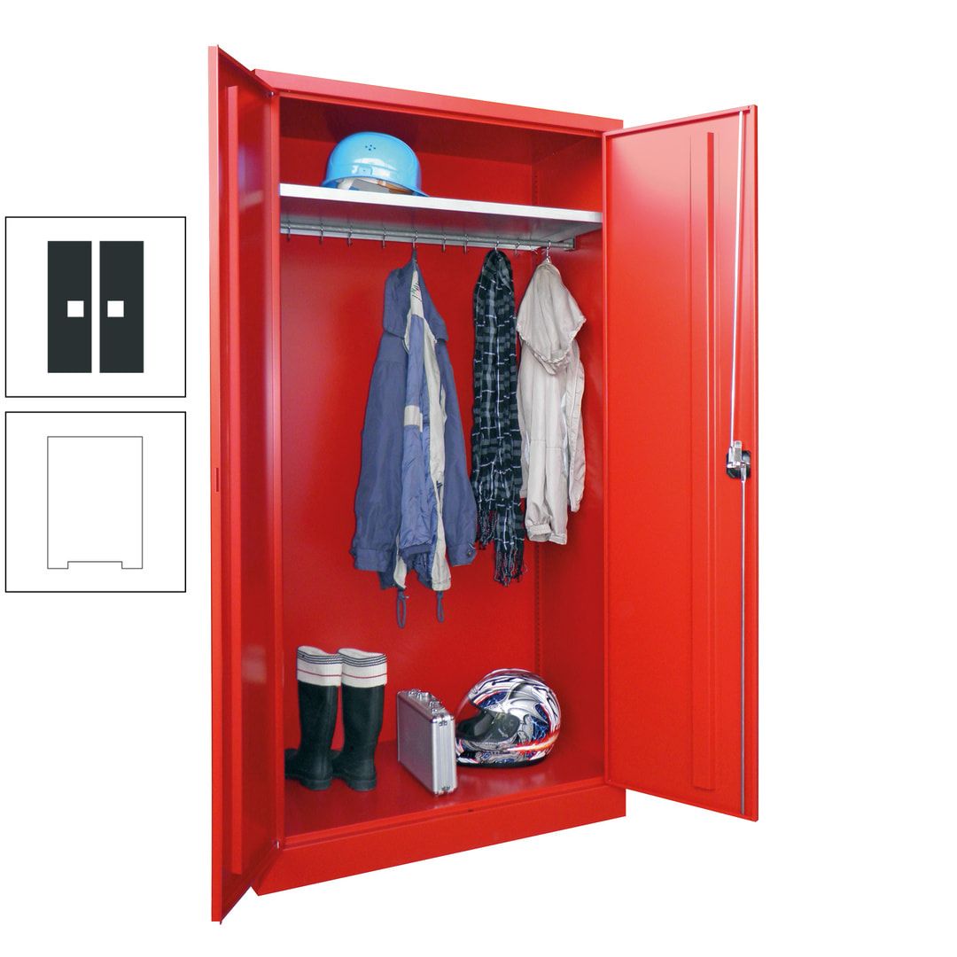 Garderobenschrank - 1.950x1.000x500 mm (HxBxT) - Hutboden, pulverbeschichtet - anthrazitgrau