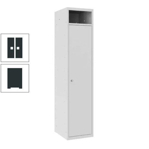 Wäschesammelschrank, Wäscheschrank, Einwurfschlitz, Zylinderschloss, 1.800 x 400 x 500 mm (HxBxT), Korpus anthrazitgrau, Front anthrazitgrau