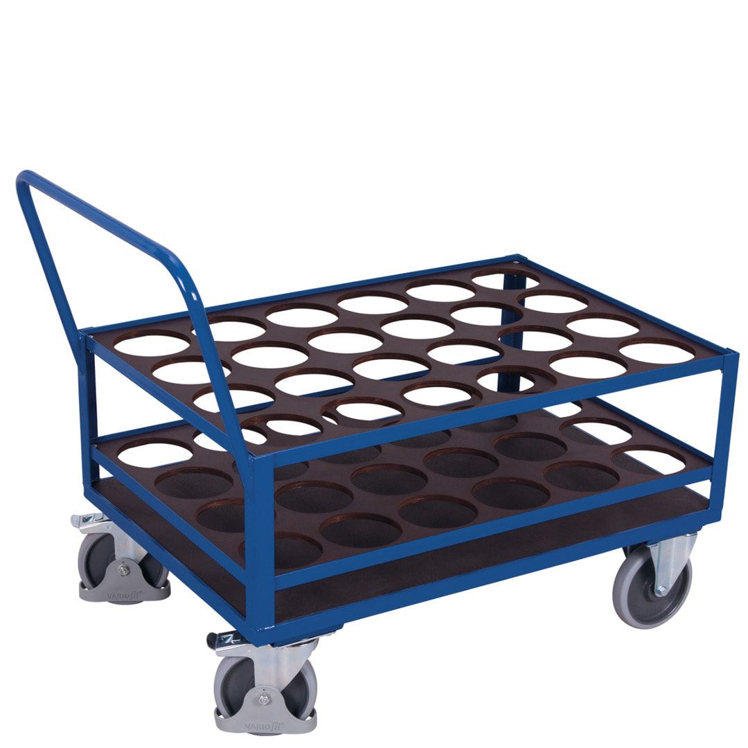 Flaschenwagen - Tragkraft 500 kg - für 24 Flaschen - 1.000 x 775 x 1.265 mm (HxBxT) - mit Feststeller