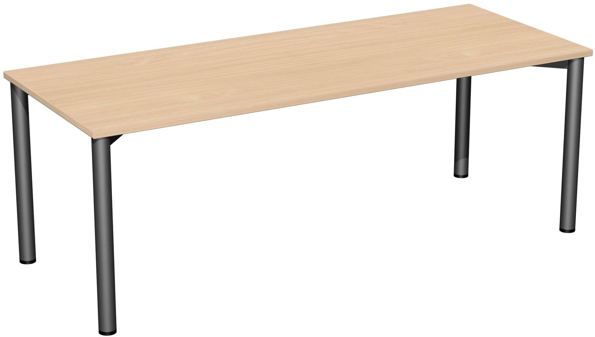 Schreibtisch - 4-Fuß Flex - Bürotisch - 720 x 1.000 x 800 mm (HxBxT) - Gestell anthrazit - Ahorn