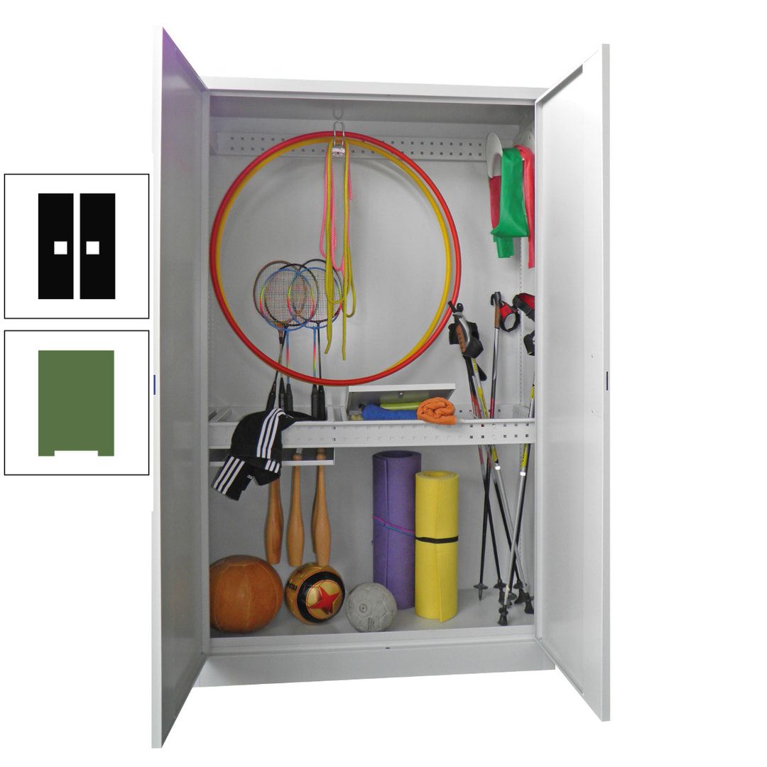 Sportschrank - Vollblechtüren - Variante 1 - 1.950x1.200x500 mm (HxBxT) - anthrazitgrau