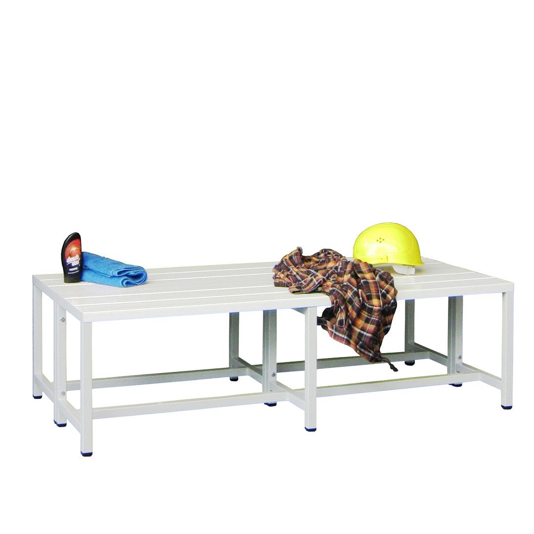 Doppelseitige Umkleide-Sitzbank - 420 x 1.000 x 740 mm (HxBxT) - Buchenleisten - anthrazitgrau