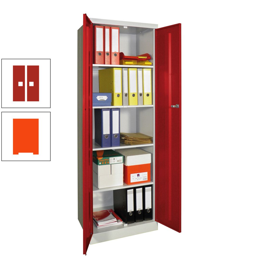 Aktenschrank - Sockel - 4 Böden - 1.800x600x500 mm (HxBxT) - Zylinderschloss - anthrazitgrau