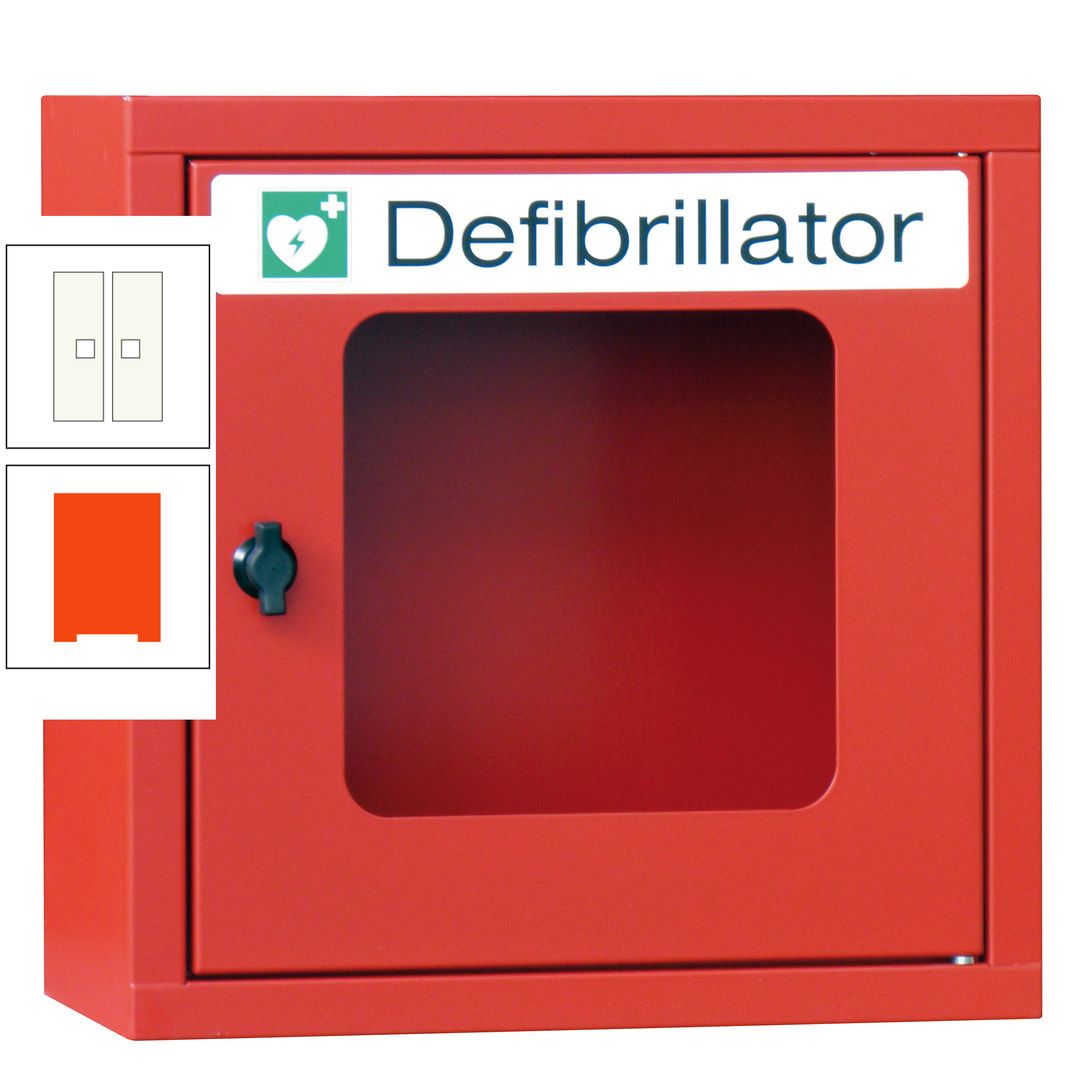 Defibrillatorenschrank - 400 x 400 x 200 mm (HxBxT) - Sichtfenster - anthrazitgrau