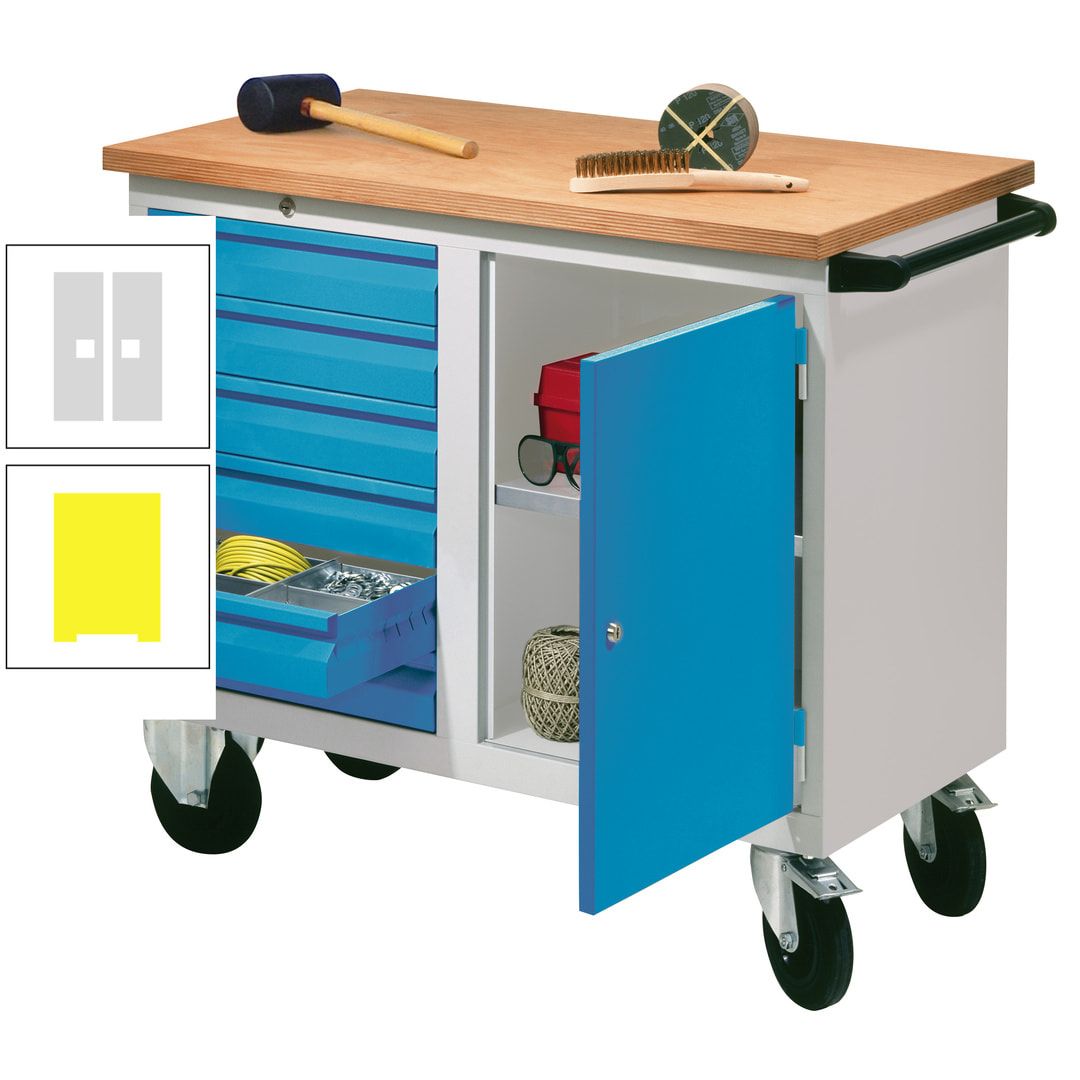 Mobile Werkbank - Werkstattwagen - 915 x 1.090 x 600 mm - 6 Schubladen und Schrankfach - anthrazitgrau
