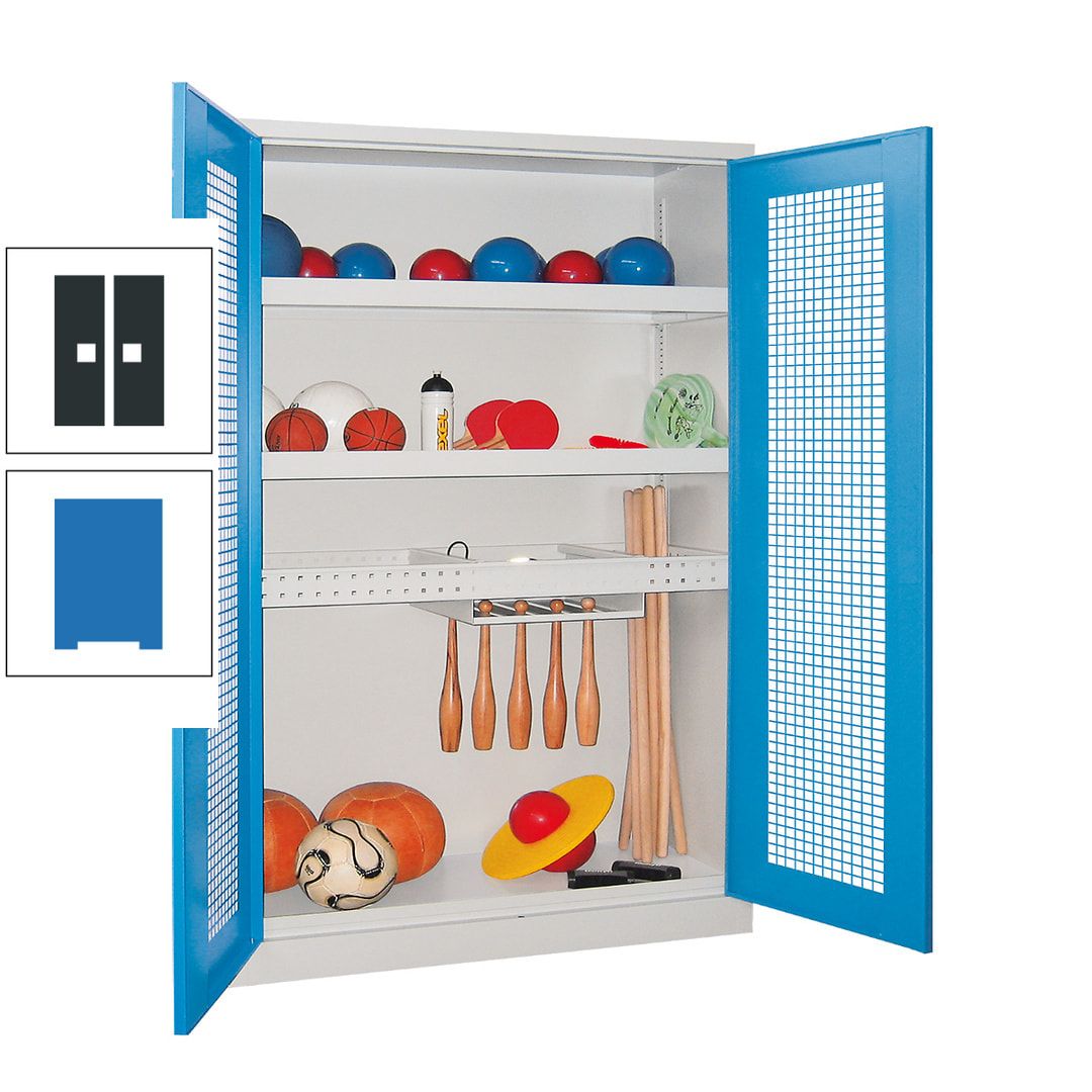 Sportschrank - Vollblechtüren - Variante 2 - 1.950x1.200x500 mm (HxBxT) - anthrazitgrau