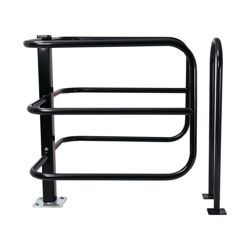 Selektive Schranke, für Fußgänger, Rollstühle und Kinderwagen, Stahlrohr, Sperrbreite 1.275 mm, Farbe enzianblau
