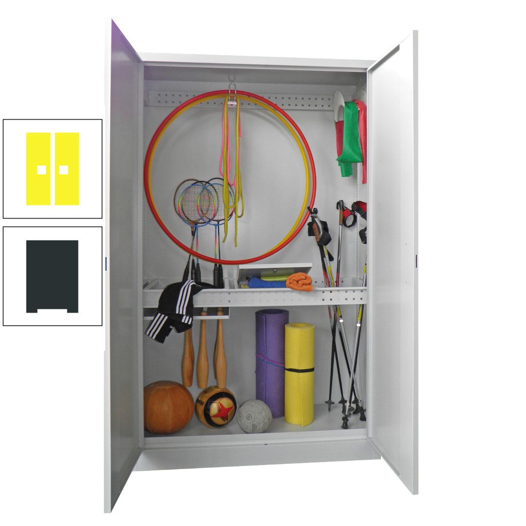 Sportschrank - Vollblechtüren - Variante 1 - 1.950x1.200x500 mm (HxBxT) - anthrazitgrau