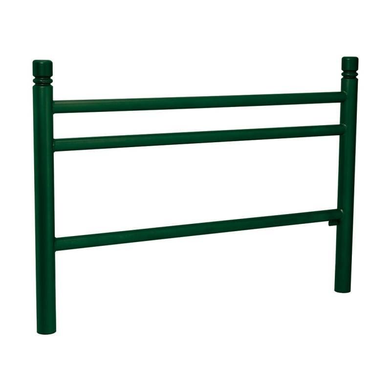 Geländer 3 Stahlrohre - 1.000 x 1.572 mm - Pfosten mit Edelstahlkopf - Farbe enzianblau - Außengeländer Systemgeländer