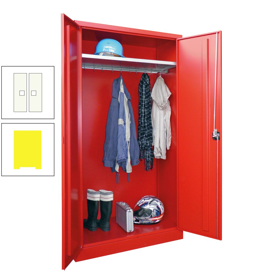 Garderobenschrank - 1.950x1.000x500 mm (HxBxT) - Hutboden, pulverbeschichtet - anthrazitgrau