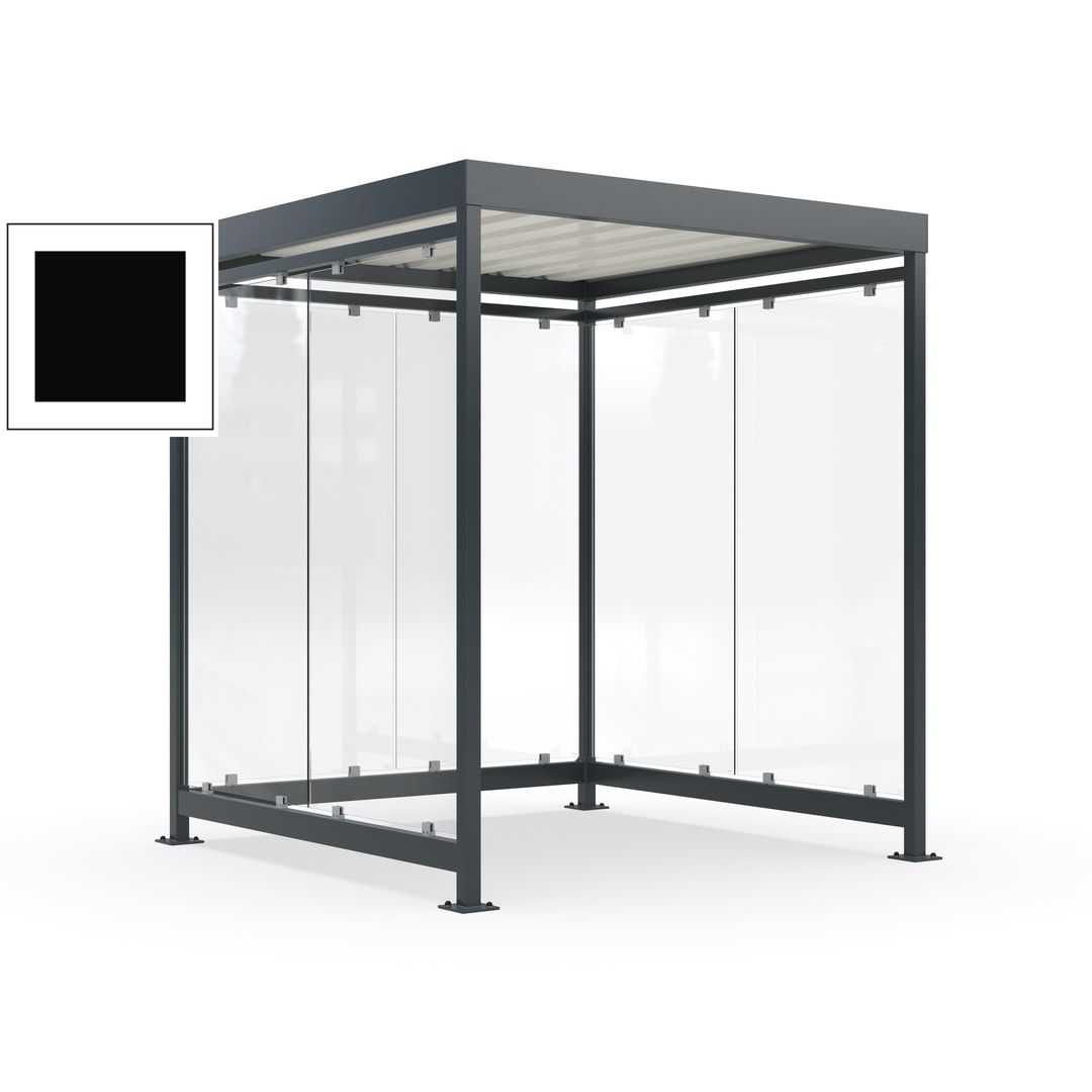 Raucherunterstand, Bushaltestelle, 6-7 Personen, 6 Wände, 2.510 x 2.165 x 2.165 mm (HxBxT), Achatgrau