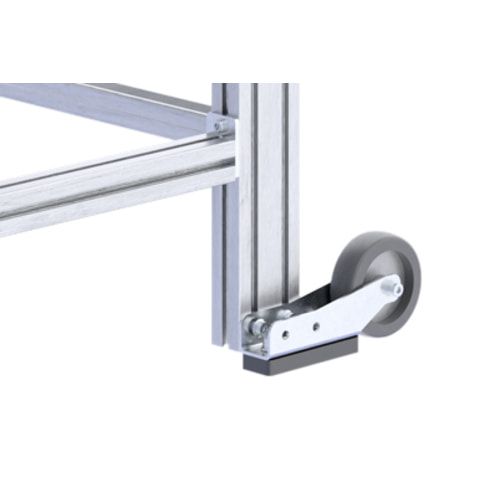 Aluminium Treppenpodest mit Rollen - Stufenbreite 1.000 mm - 2 Stufen - Podestlänge 500 mm - Podestleiter - Podest - Plattformleiter - Hymer