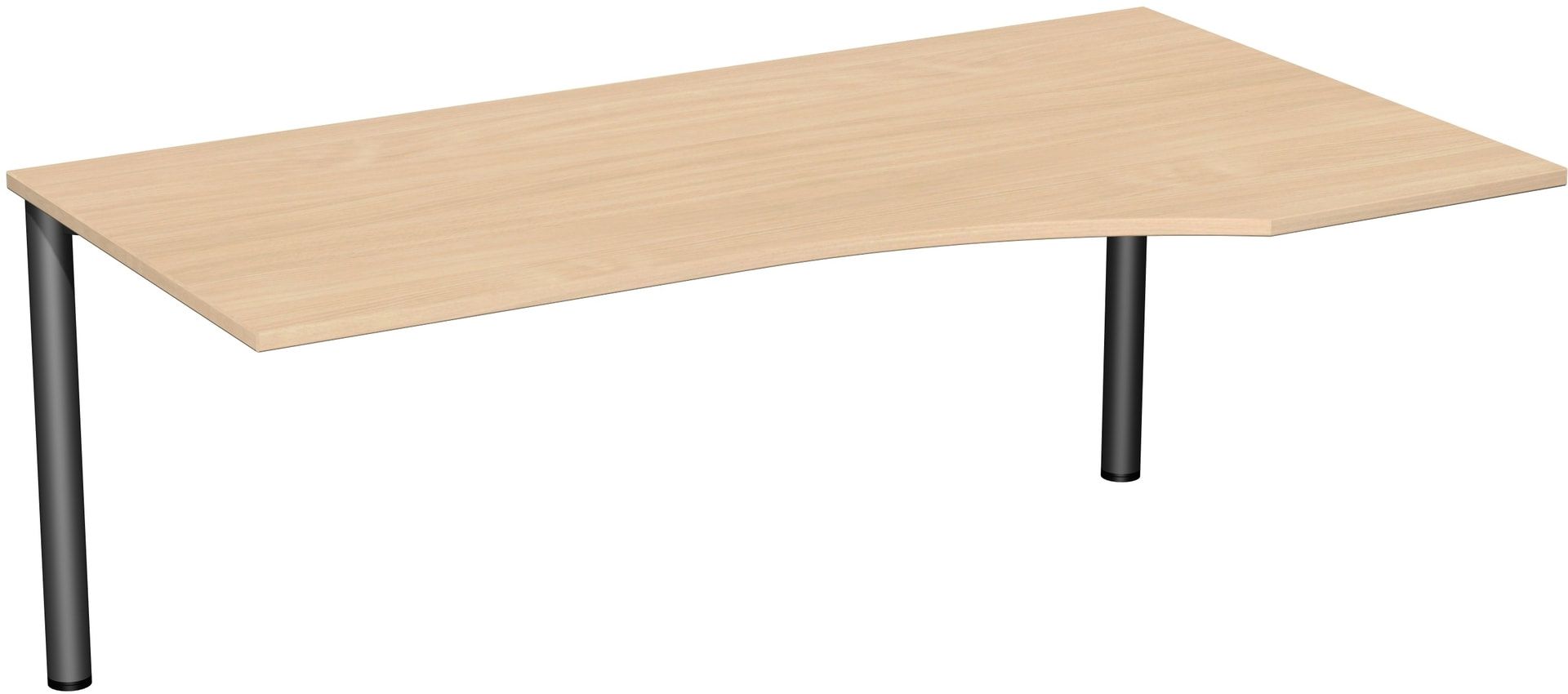 Eckschreibtisch - Ecke rechts - 4-Fuß Flex - 720 x 1.600 x 1.000 mm (HxBxT) - Gestell anthrazit - Ahorn
