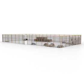 Maschinen Schutzgitter - Hallentrennwand - Sicherheitszaun - Tür - 57 m - 2.200 x 19.900 x 9.400 mm (HxBxT) - Farben wählbar