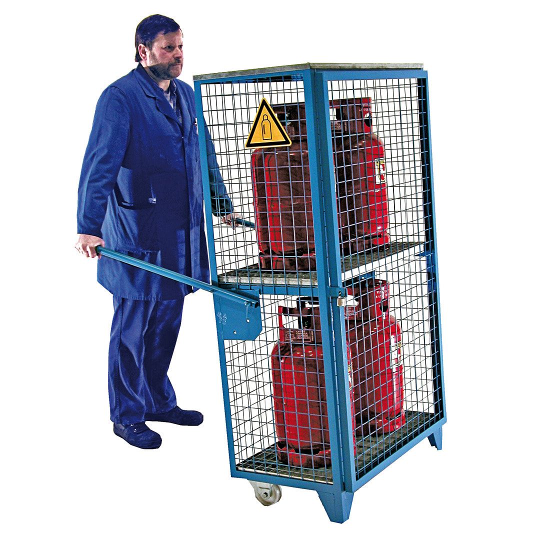 Mobiles Gasflaschen-Depot - für 2 x 11-kg-Flaschen - feuerrot