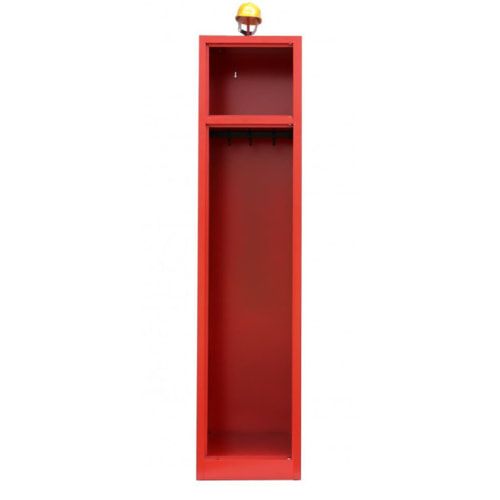 Feuerwehrschrank mit 1 Abteil - Spind mit Helmhalter - 1.800 x 415 x 500 mm (HxBxT) - feuerrot