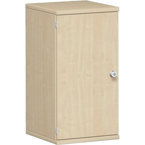 Flügeltürenschrank, Holztüren, Schloss links, 2 Ordnerhöhen, 1 Einlegeboden, 768 x 400 x 425 mm (HxBxT), Frontfarbe Ahorn, Korpusfarbe Ahorn