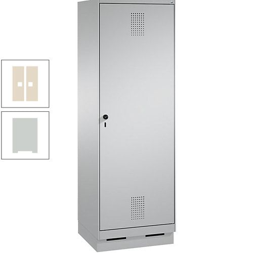 Doppel-Spind, Garderobenschrank, 1 Tür für 2 Abteile a 300 mm, Korpus anthrazitgrau, Türen anthrazitgrau, 1.800 x 600 x 500 mm (HxBxT)