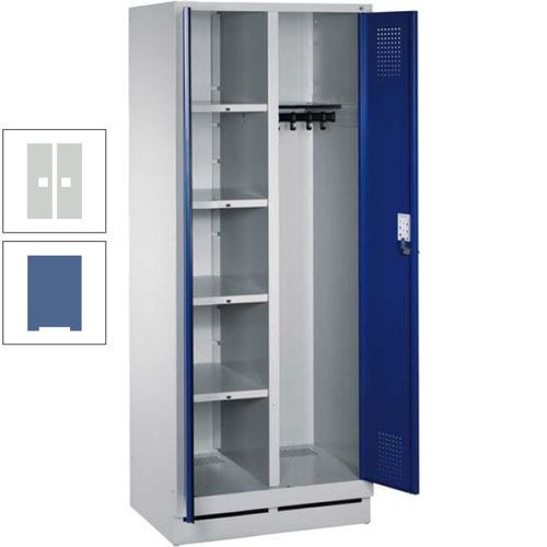 Mehrzweckschrank, Doppeltüren, Füße, 2 Abteile a 300 mm, Korpus anthrazitgrau, Tür anthrazitgrau, 1.800 x 600 x 500 mm (HxBxT)