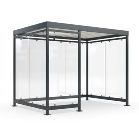 Raucherunterstand, Bushaltestelle, 9-10 Personen, 8 Wände, 2.510 x 3.180 x 2.165 mm (HxBxT), Farbe wählbar