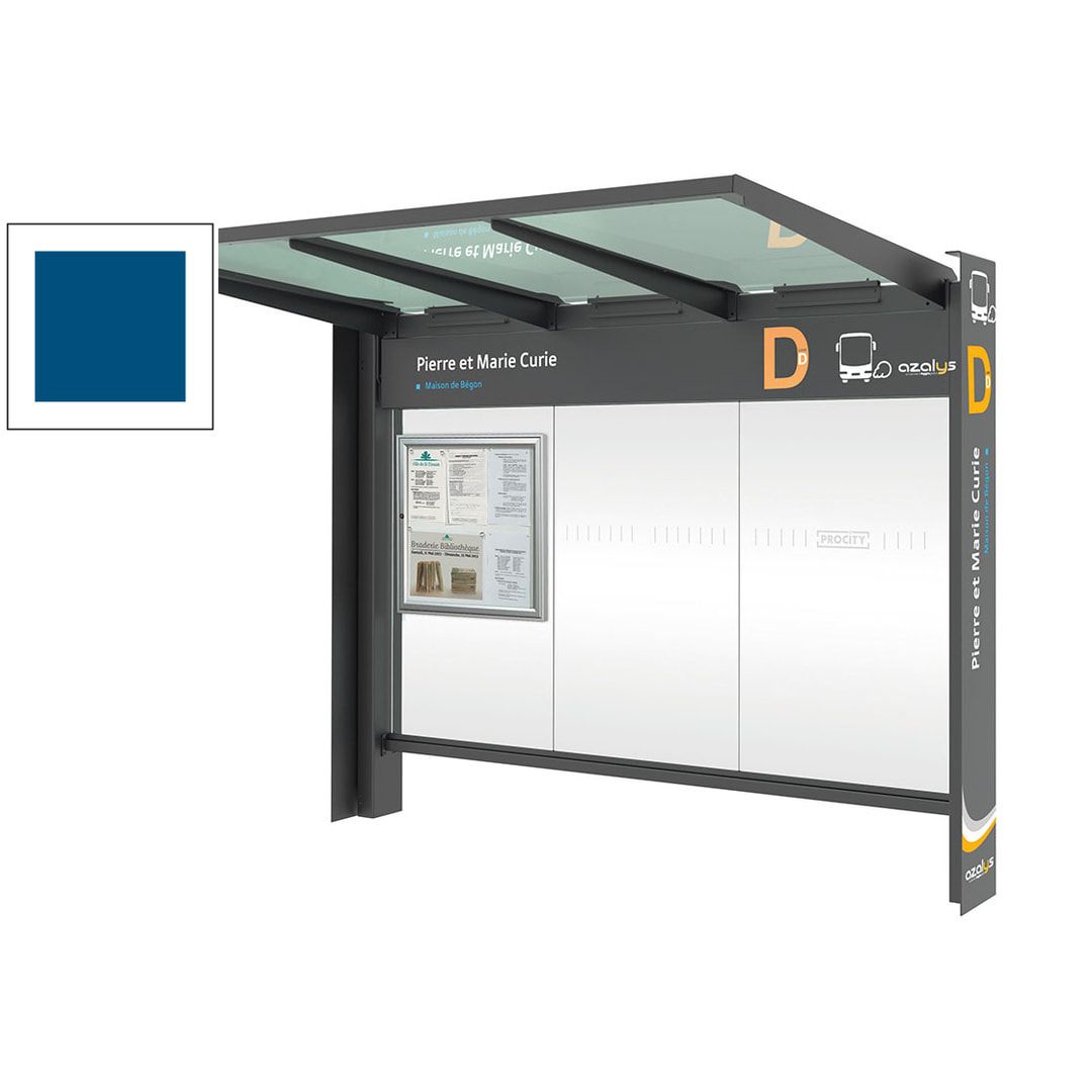 Buswartehalle, Haltestelle, Unterstand, Fahrplanschaukasten, Werbeanbringung möglich, ESG, Farbe Rostoptik, 2.450 x 3.000 x 1.550 mm (HxBxT)