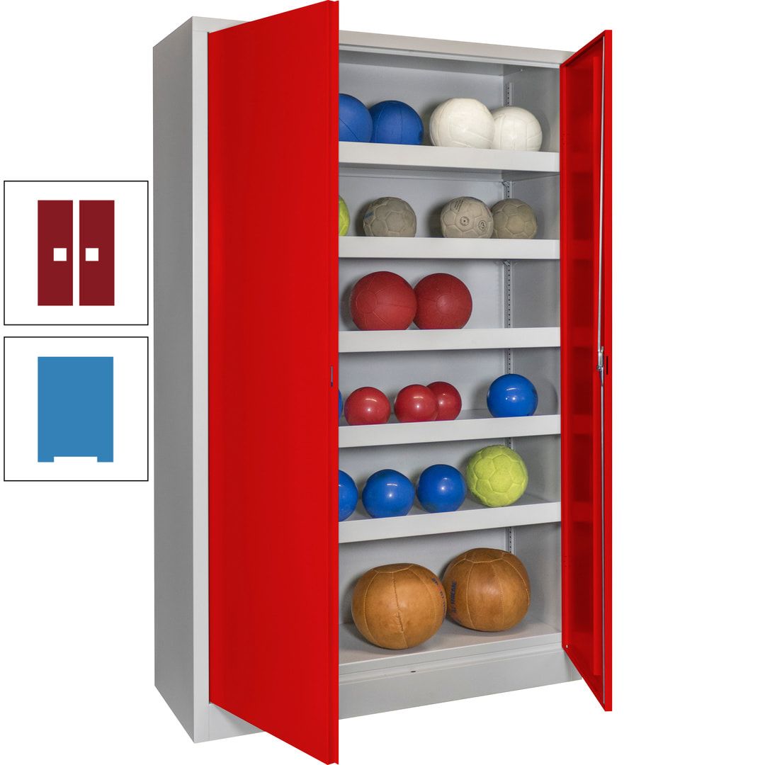 Ballschrank - Vollblechtüren - 5 Böden - 1.950x1.200x500 mm (HxBxT) - anthrazitgrau