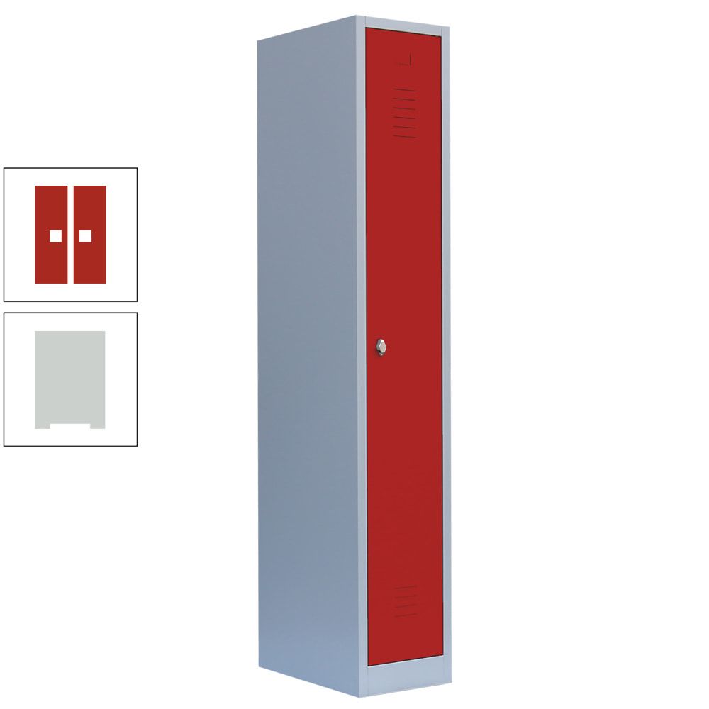 Garderobenschrank, Garderobenspind, 1 Abteil, 1.800 x 315 x 500 mm (HxBxT), Stahl, Korpusfarbe: lichtgrau, Frontfarbe: anthrazitgrau