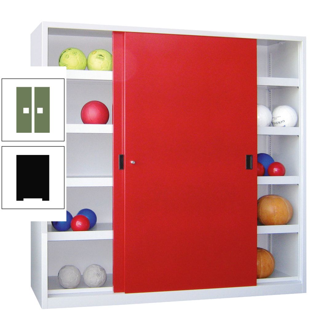 Ballschrank - Schiebetüren - Trennwand - 8 Böden - 1.950x1.500x600 mm (HxBxT) - anthrazitgrau