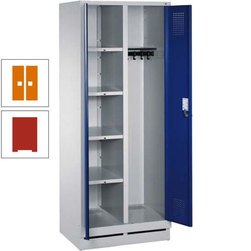 Mehrzweckschrank, Doppeltüren, Füße, 2 Abteile a 300 mm, Korpus anthrazitgrau, Tür anthrazitgrau, 1.800 x 600 x 500 mm (HxBxT)