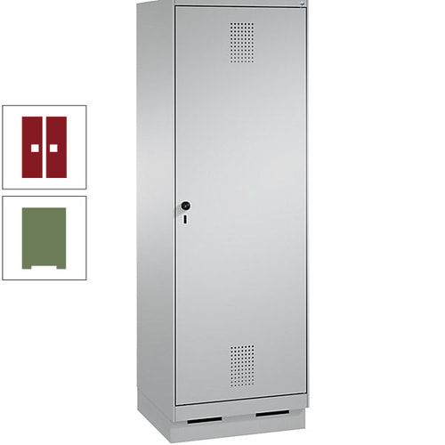 Doppel-Spind, Garderobenschrank, 1 Tür für 2 Abteile a 300 mm, Korpus anthrazitgrau, Türen anthrazitgrau, 1.800 x 600 x 500 mm (HxBxT)