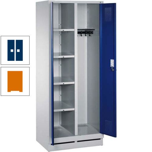 Mehrzweckschrank, Doppeltüren, Füße, 2 Abteile a 300 mm, Korpus anthrazitgrau, Tür anthrazitgrau, 1.800 x 600 x 500 mm (HxBxT)