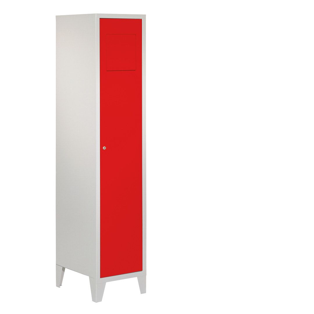 Wäschesammelschrank - 1.850 x 400 x 500 mm (HxBxT) - Füße - Drehriegel - anthrazitgrau