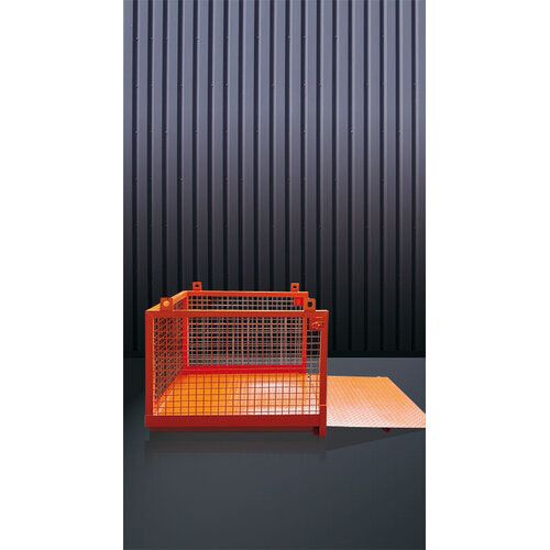 Eichinger Material Tranpsortbehälter, Stapler und Kran, klappbare Auffahrrampe, 1.500 kg, 1.280 x 1.260 x 1.100 mm (HxBxT), Farbe anthrazitgrau