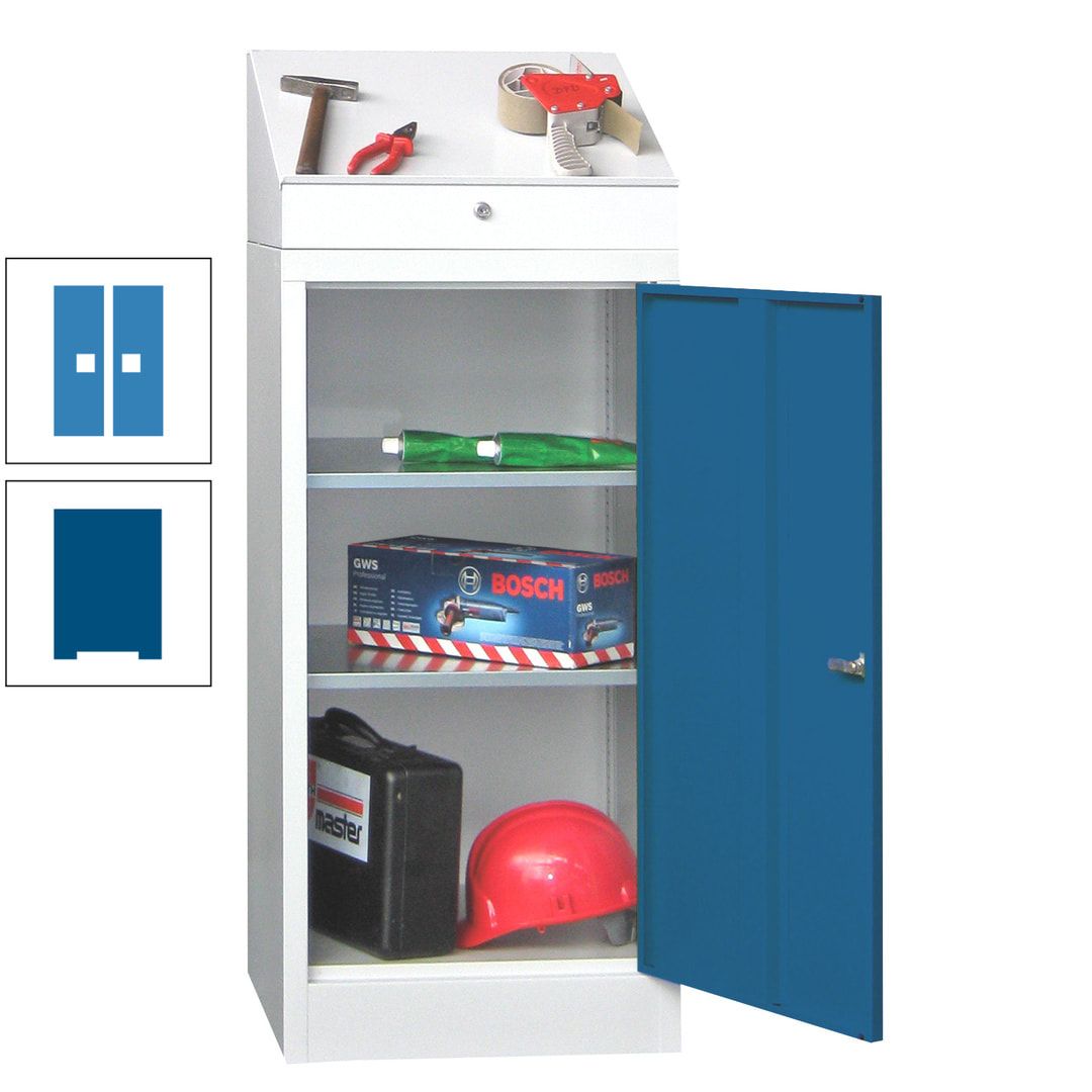 Stehpult mit Schrank - Vollblechtür - Zylinderschloss - 1.270x500x500 mm (HxBxT) - anthrazitgrau