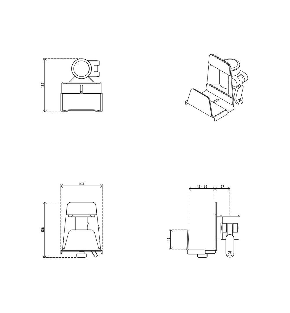 Thin-Client-Halterung, Computerhalterung, für Monitorarm, Workstation, Viewmate, 42 - 65 mm, höhenverstellbar