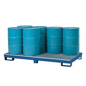 Auffangwanne - 340 l - Traglast 850 kg - Gitterrost - Staplerschuhe - 255 x 2.460 x 1.210 mm (HxBxT) - wählbar