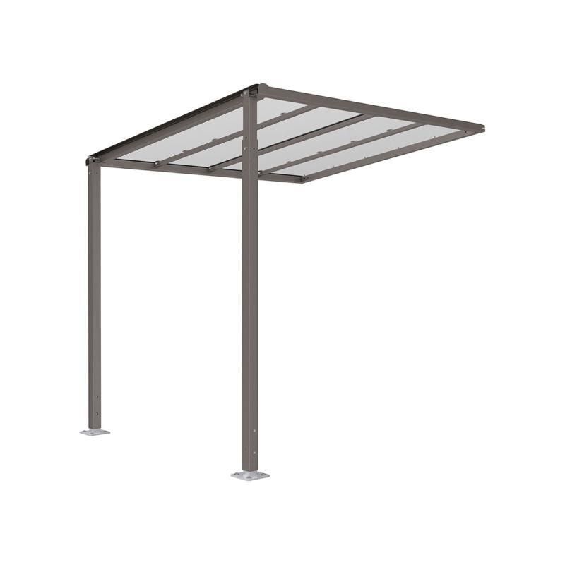 Erweiterung für Fahrradüberdachung, Unterstand, 6 Plätze, feuerverzinkt, 2.880 x 2.500 x 2.434 mm (HxBxT), enzianblau (RAL 5010)