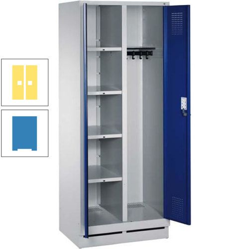 Mehrzweckschrank, Doppeltüren, Füße, 2 Abteile a 300 mm, Korpus anthrazitgrau, Tür anthrazitgrau, 1.800 x 600 x 500 mm (HxBxT)