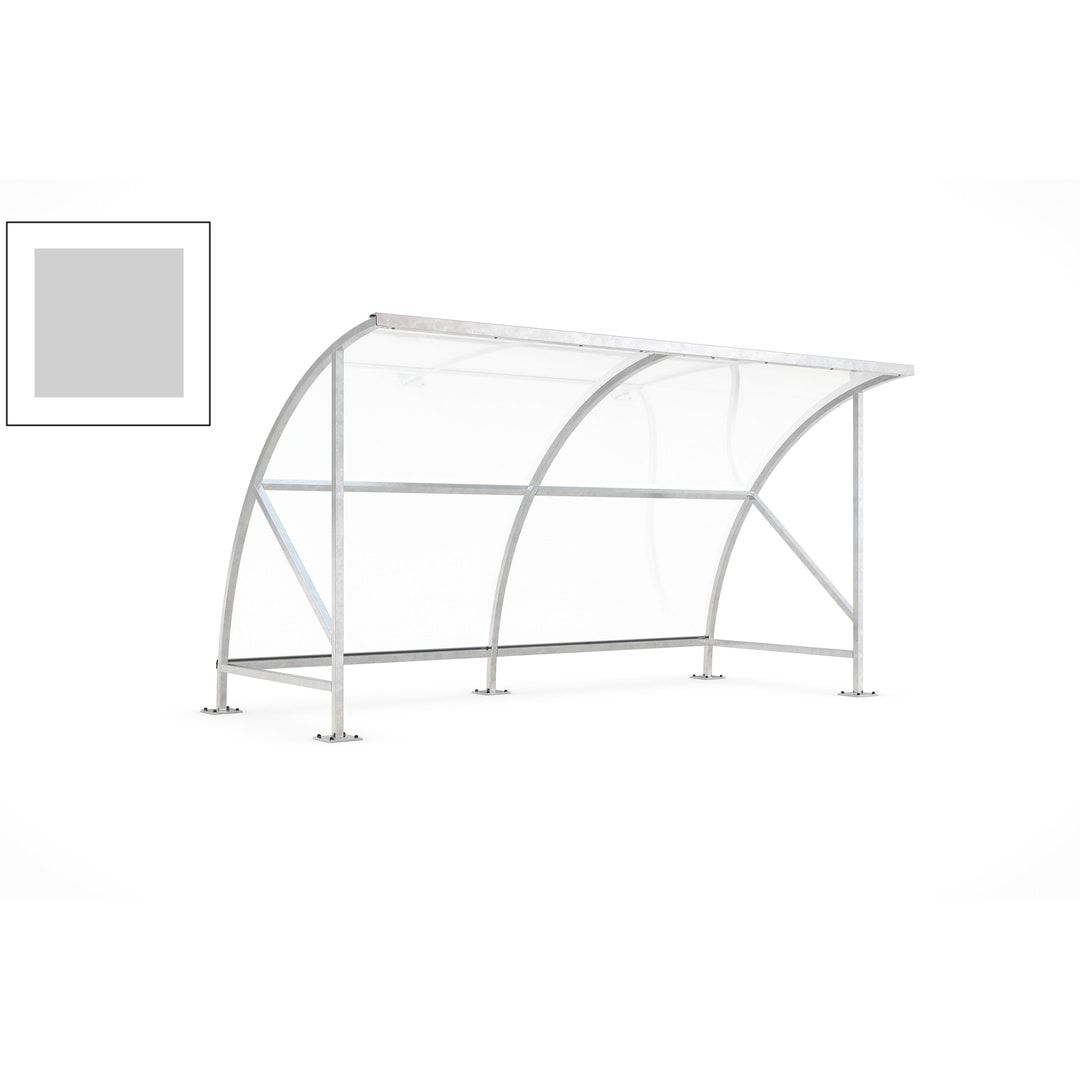 Fahrradunterstand - Fahrradgarage mit Bogendach - Stahl und Kunststoff - 2.290 x 4.130 x 2.100 mm (HxBxT) - Farbe Achatgrau