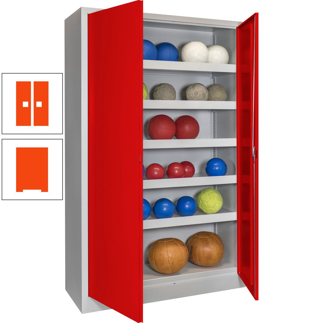 Ballschrank - Vollblechtüren - 5 Böden - 1.950x1.200x500 mm (HxBxT) - anthrazitgrau