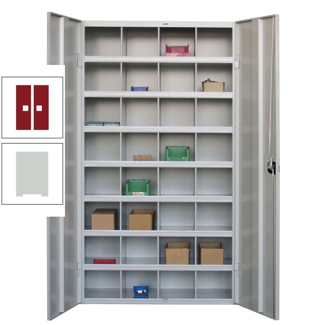 Fächerschrank - Sortierstation - Büroschrank - 32 Fächer - 1.800 x 1.000 x 530 mm (HxBxT) - Materialschrank - anthrazitgrau