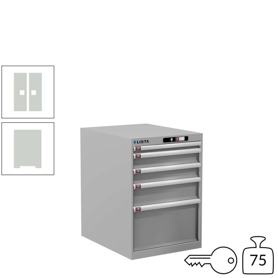 Lista Schubladenschrank - 14.368.010 - 800x564x725 mm (HxBxT) - 5 Schubladen - 75 kg - Key Lock - lichtblau (RAL 5012)
