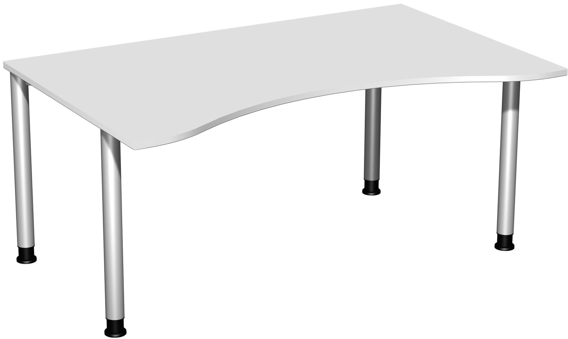 Ergo-Schreibtisch - 4-Fuß Flex - Bürotisch - Höhe 680-800 mm - 1.600 x 1.000 mm (BxT) - Gestell anthrazit - Ahorn