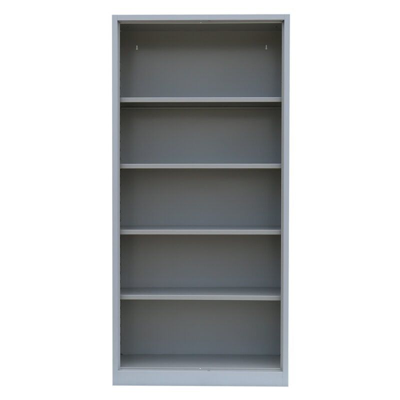 Aktenregal, Ordnerregal, Büroregal, 5 Fächer, Stahl, pulverbeschichtet, 1.950 x 925 x 422 mm (HxBxT), Farbe: lichtgrau